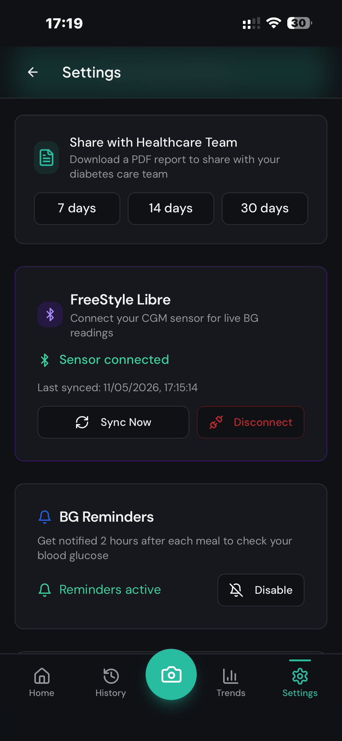 iSpike FreeStyle Libre settings