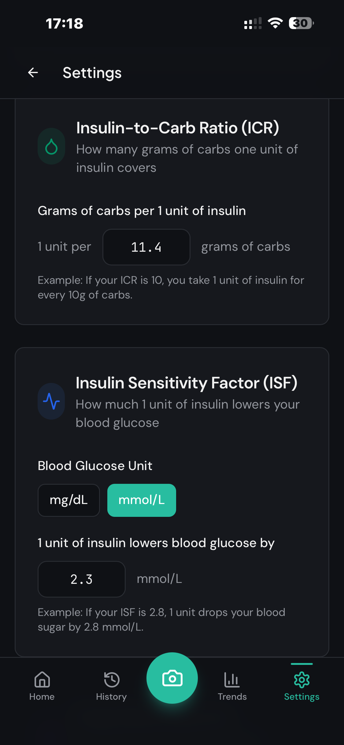 iSpike settings ratios