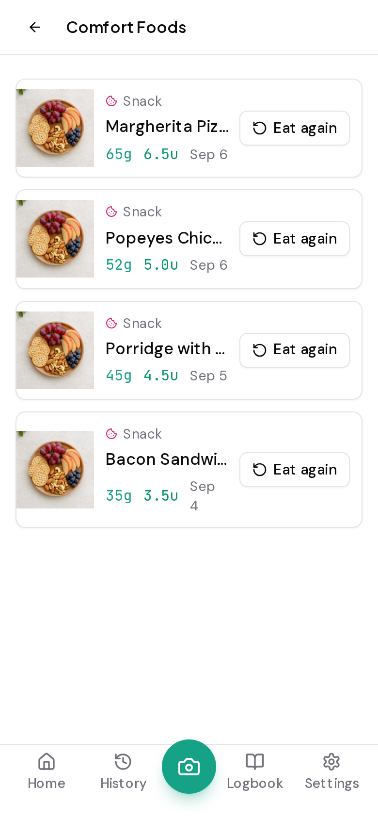 iSpike comfort foods with eat-again